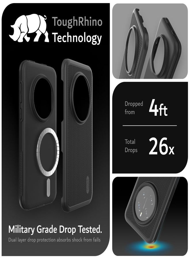 توديا جراب TUDIA DualShield Grip مصمم خصيصًا لهاتف Honor Magic 7 Pro 5G (2025)، [MergeGrip] جراب هاتف متين وخفيف الوزن ذو طبقتين مقاوم للصدمات، من الدرجة العسكرية (أسود، متوافق مع Magsafe) - Image 2